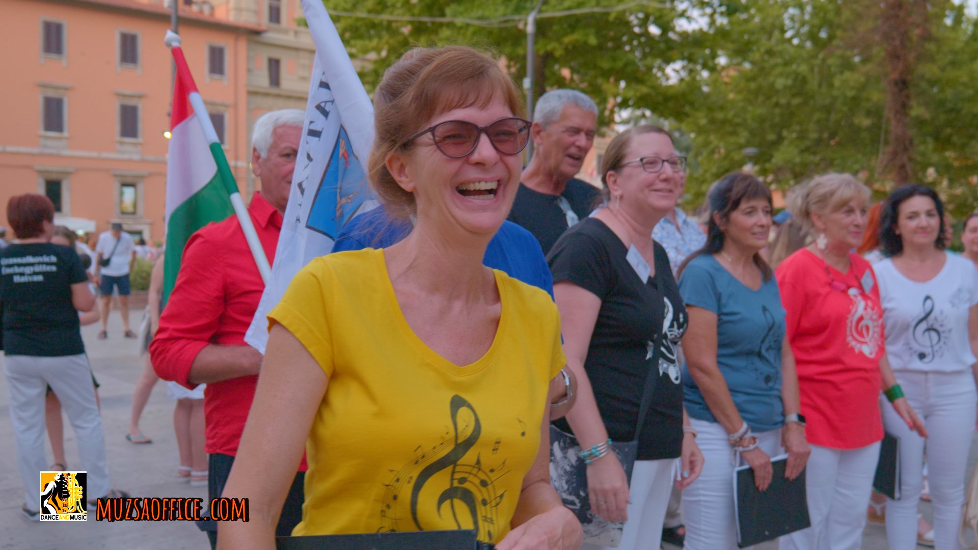 Musicians playing at the Montecatini festival.